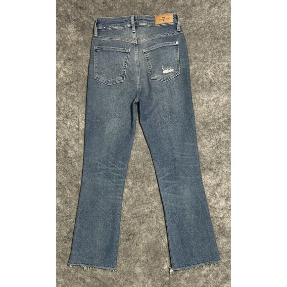 7 For All Mankind Luxe Vintage Ultra High Rise Slim Kick Jeans 25 Button Fly - Picture 3 of 17